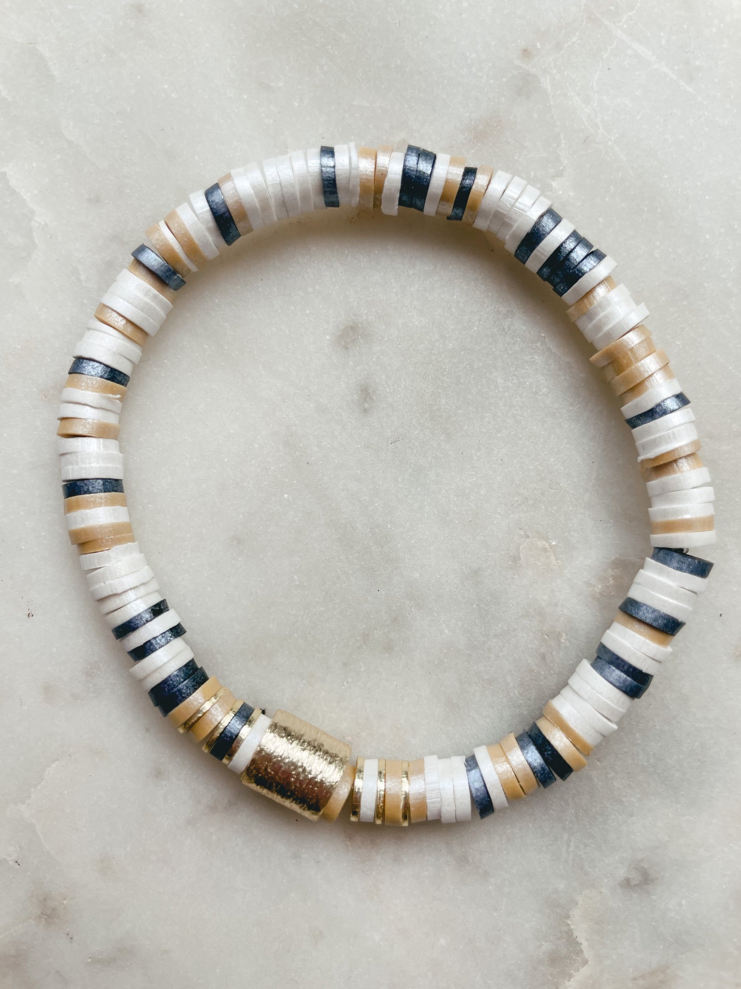 Metallic Fall Heishi Bracelet