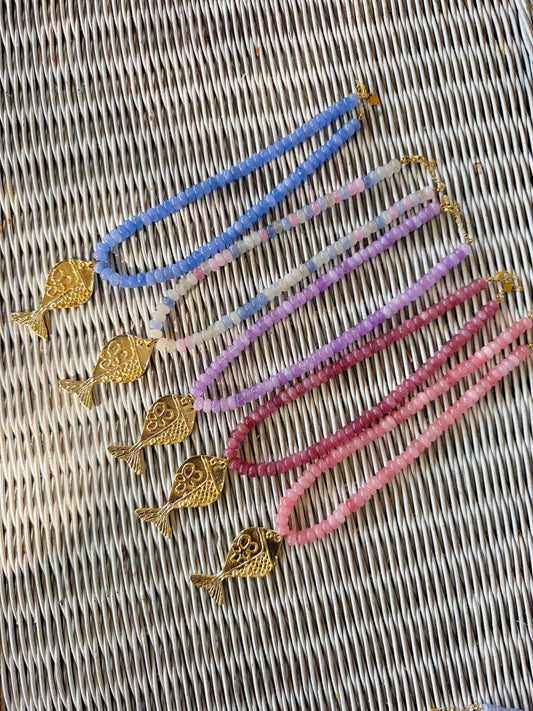 Gemstone Fish Necklace
