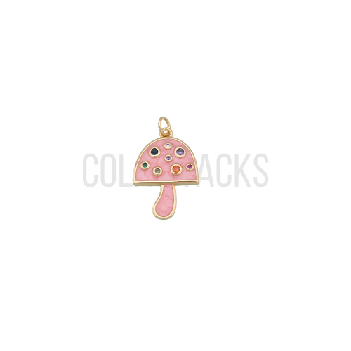 Pink Mushroom Charm