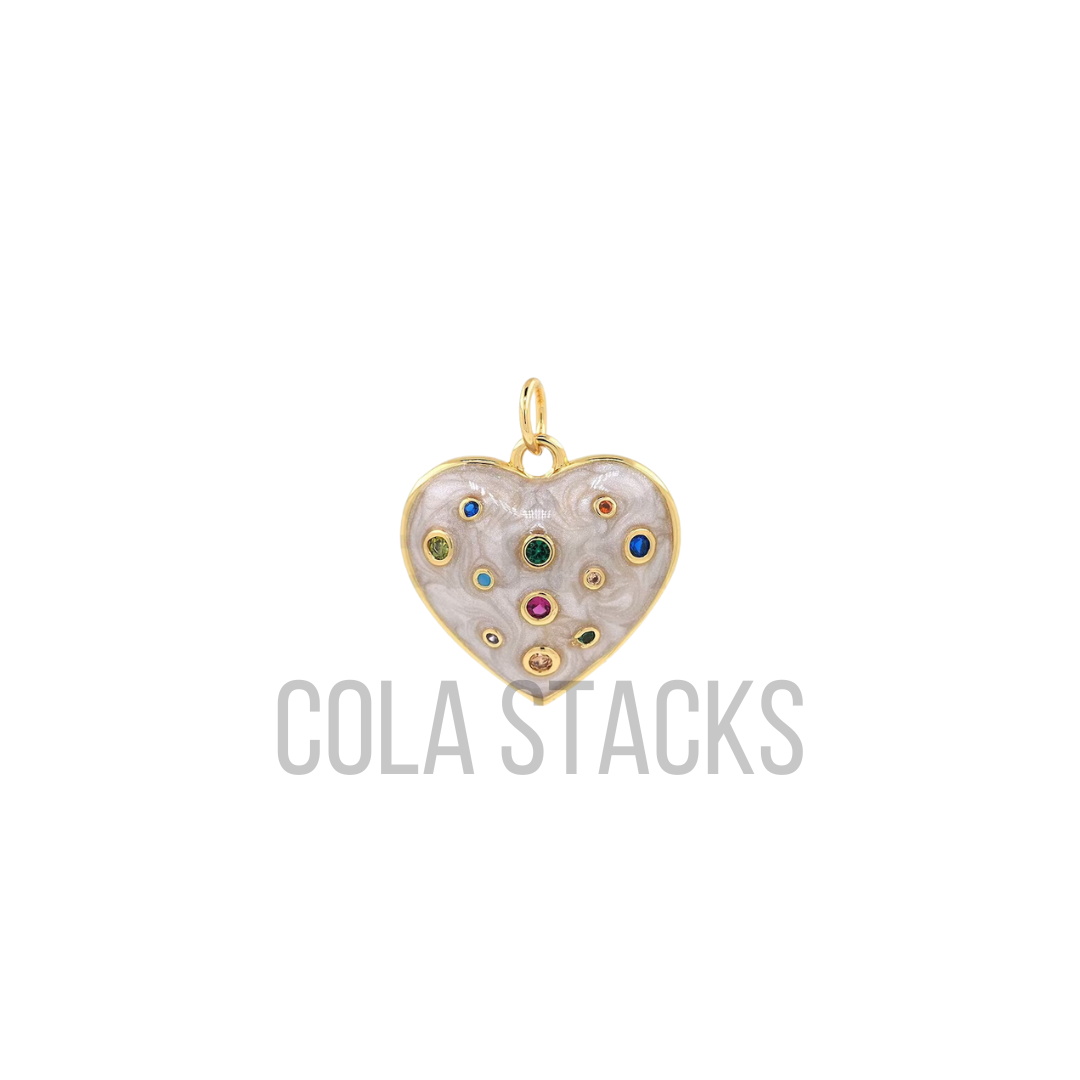 Multi Color Heart Charm