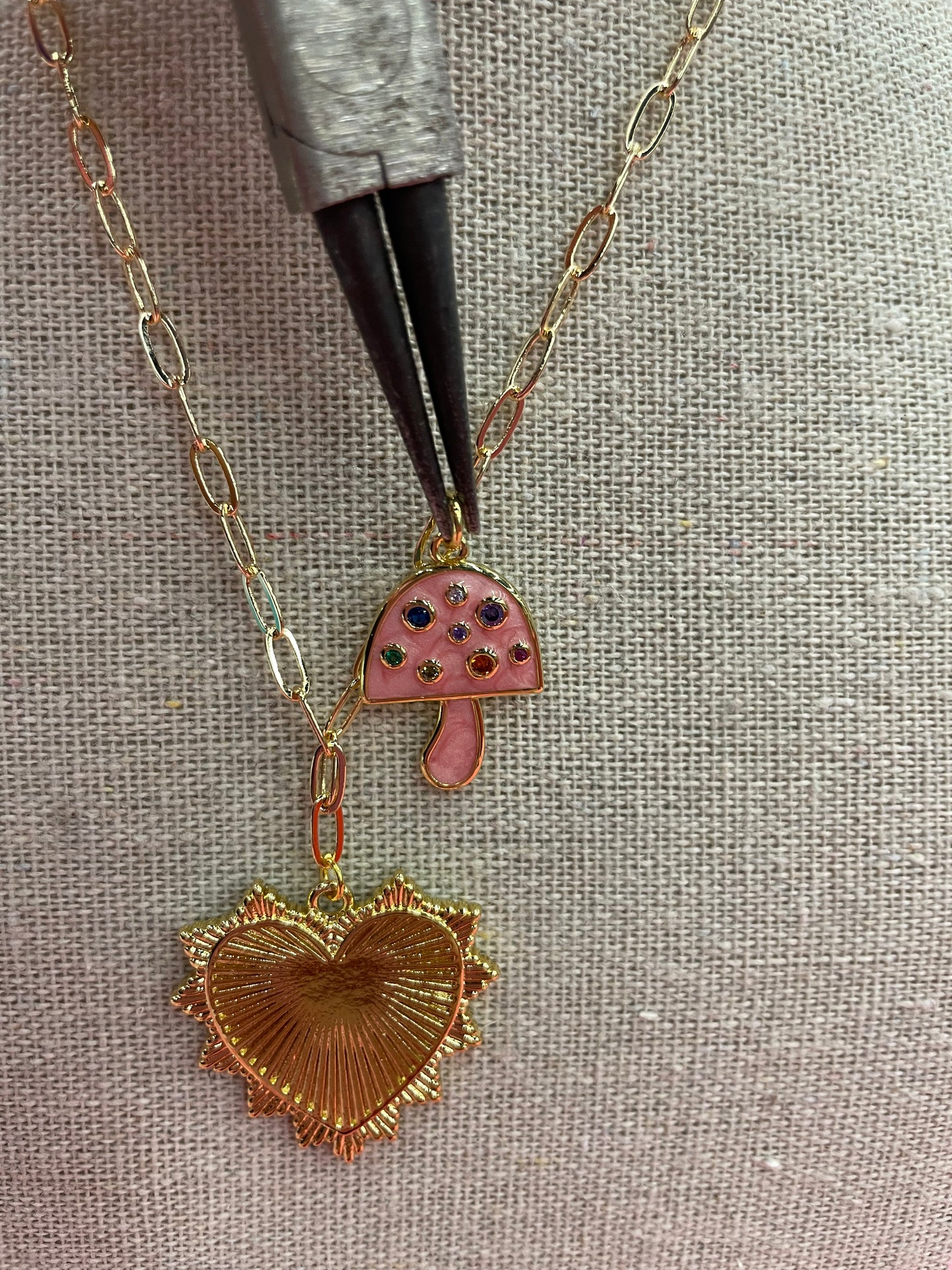 Pink Mushroom Charm