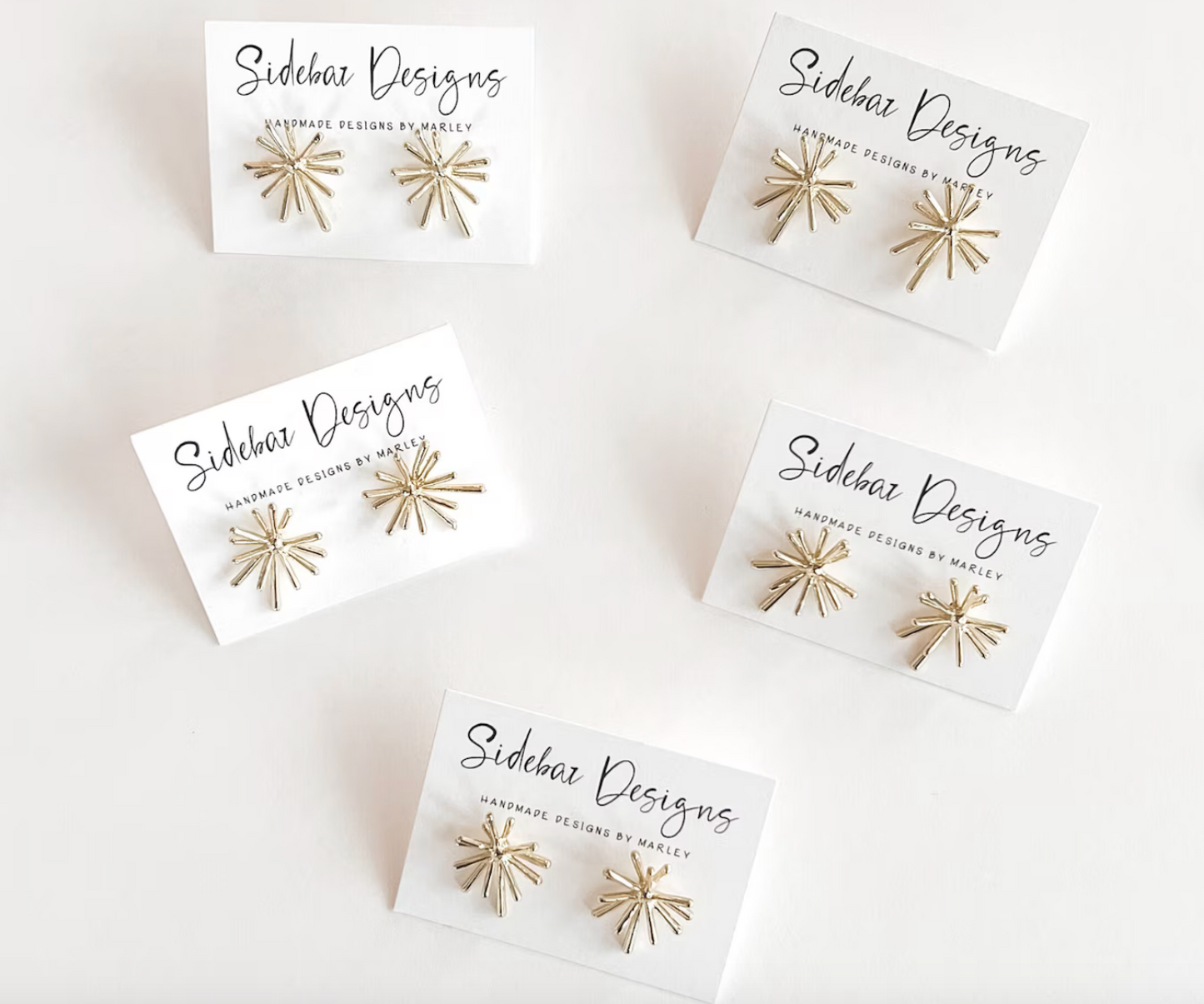 Simple Gold Burst Stud Earrings