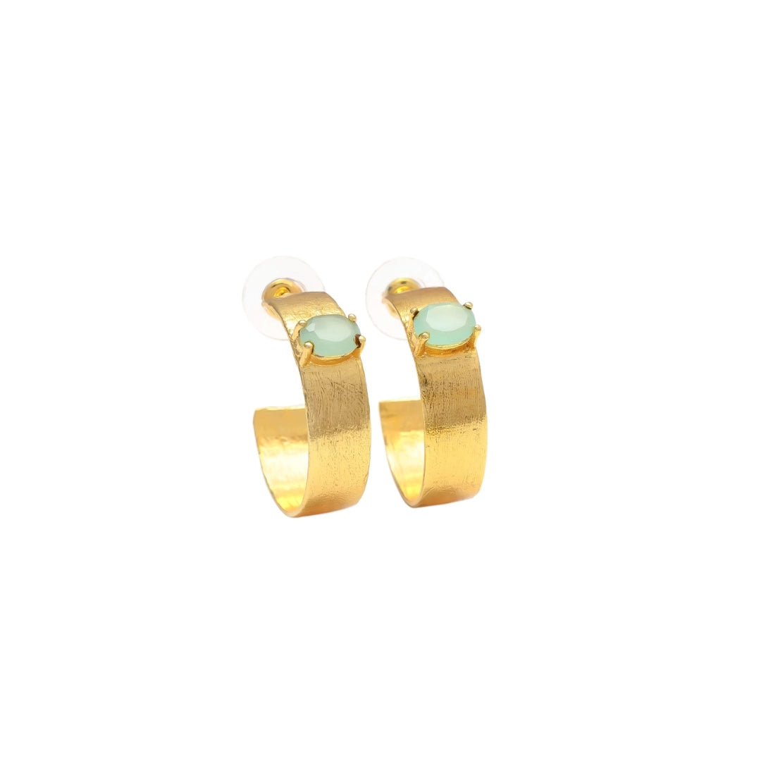 Aqua Hoop Earrings