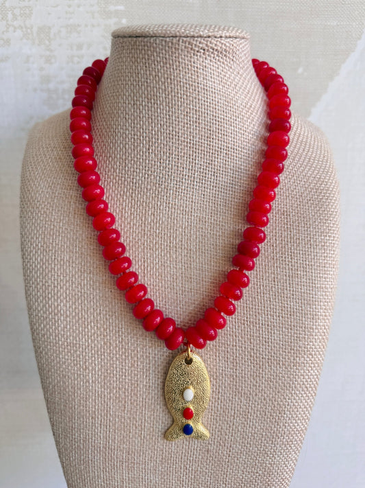 American Girl Necklace - Cola Stacks -