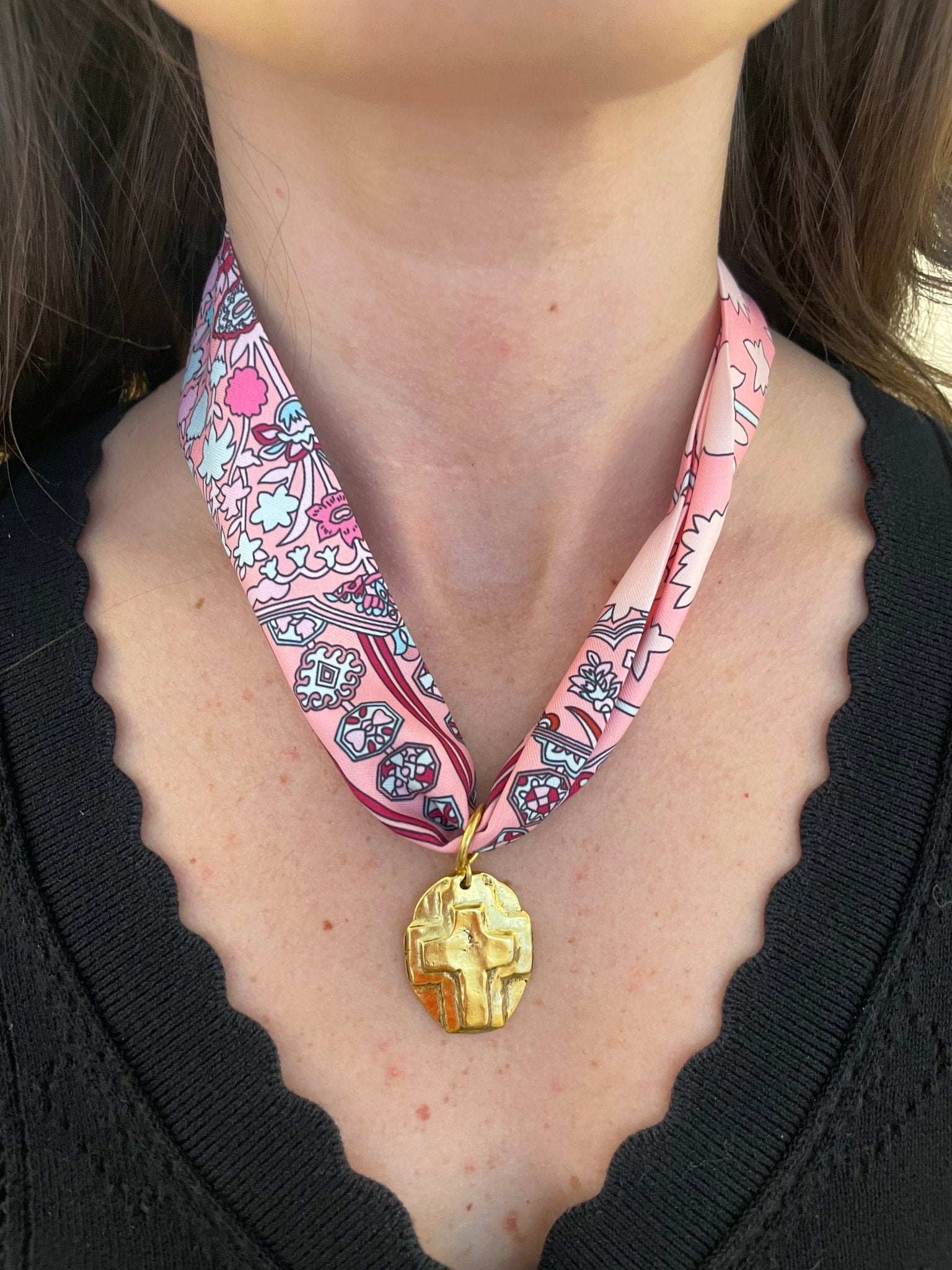 Bold Faith Scarf Necklace - Cola Stacks -