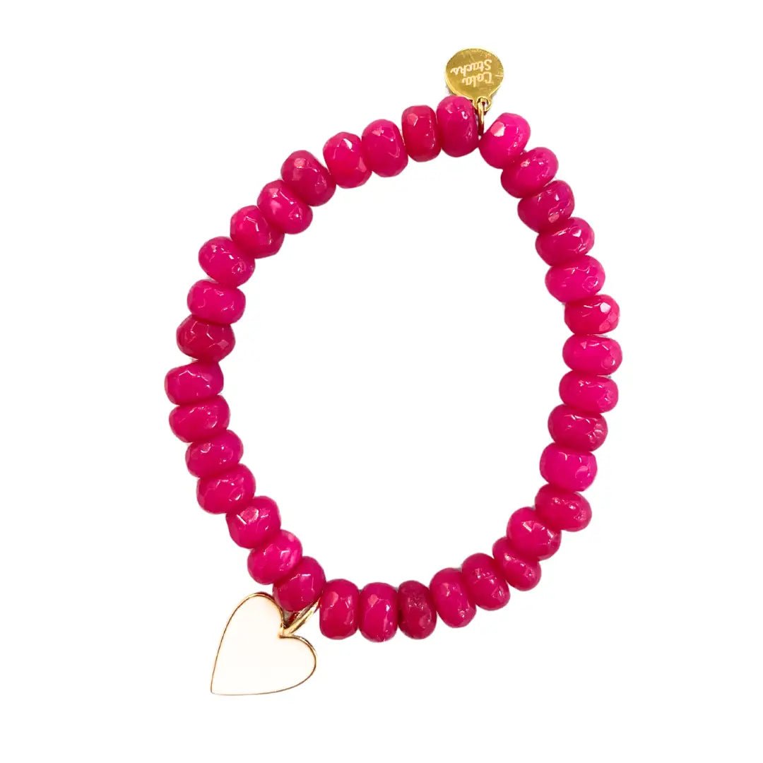 Bold Pink Heart Bracelet - Cola Stacks -