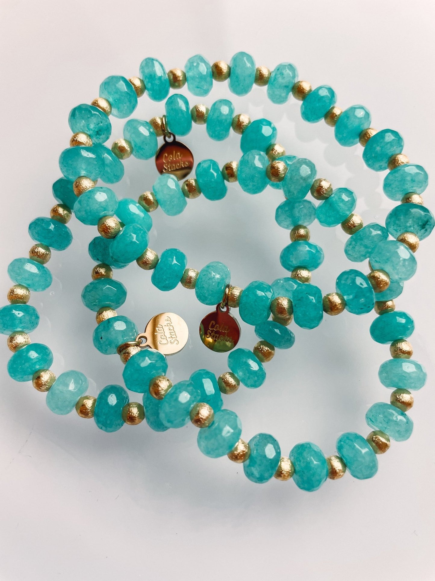 Bright Blue Sequoia Bracelet - Cola Stacks -