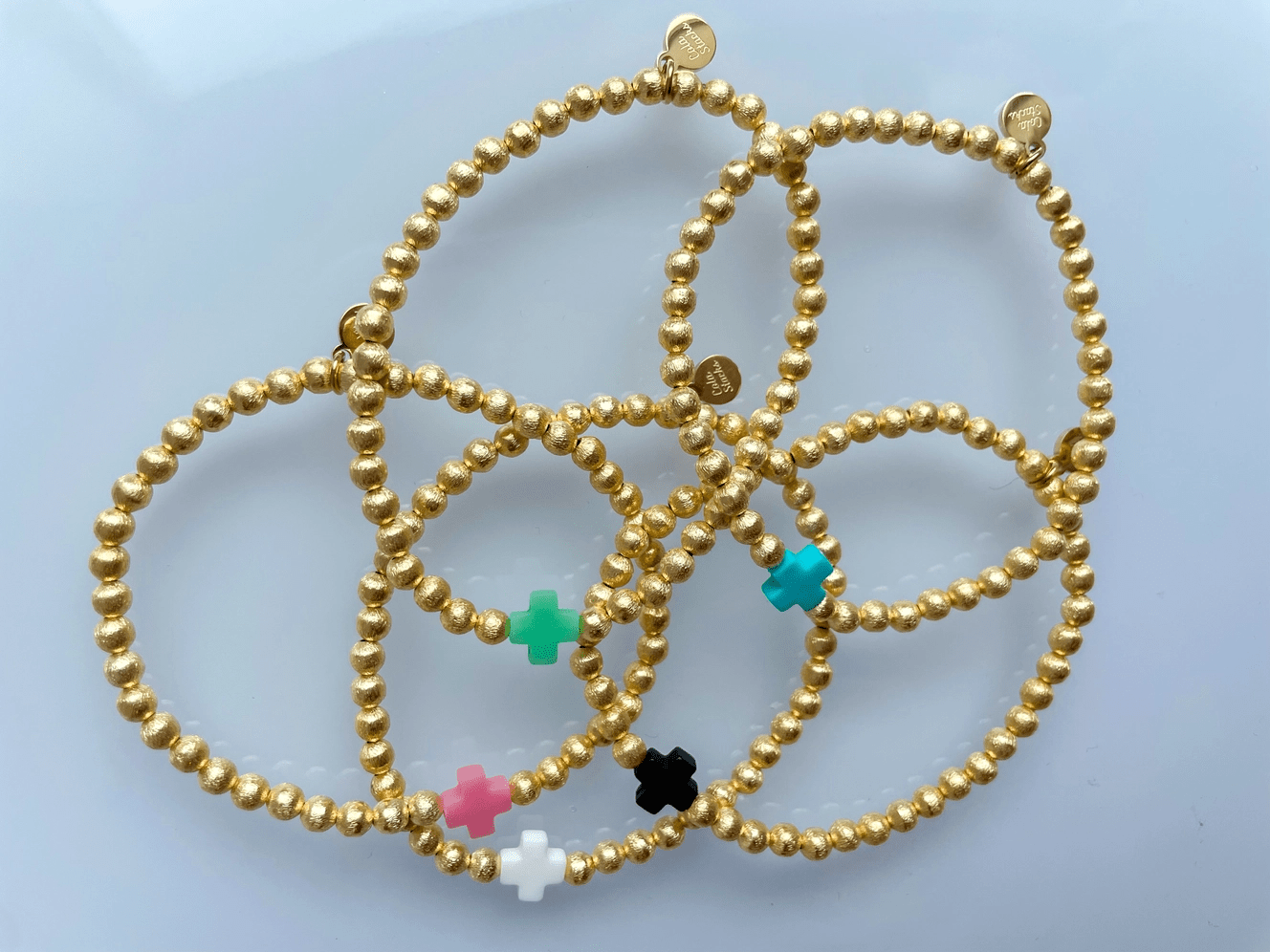 Colored Cross Bracelet - Cola Stacks -