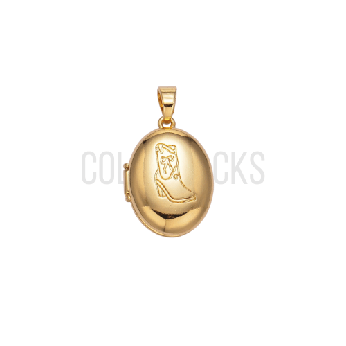 Cowboy Boot Locket Charm - Cola Stacks -