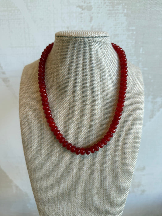 Dark Red Necklace - Cola Stacks -