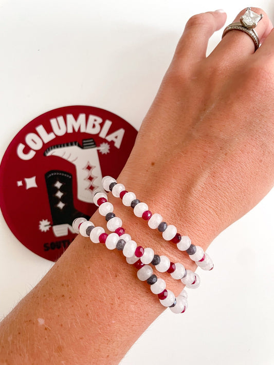 Gamecock Confetti Bracelet - Cola Stacks -