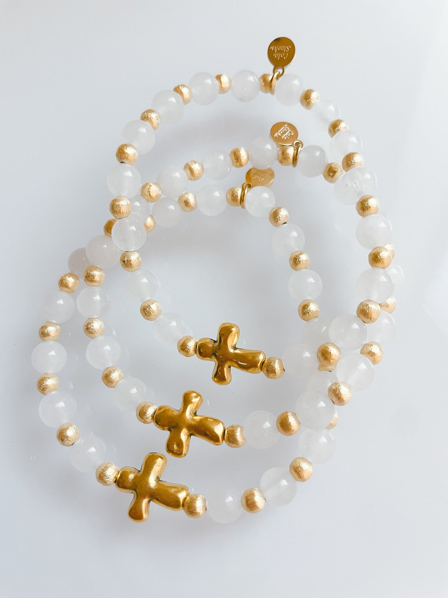 Gold Everyday Cross Bracelet - Cola Stacks -
