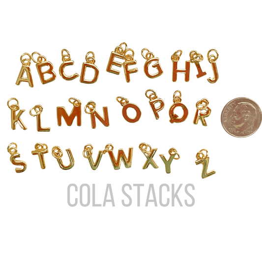 Gold Letter Charms - Cola Stacks -