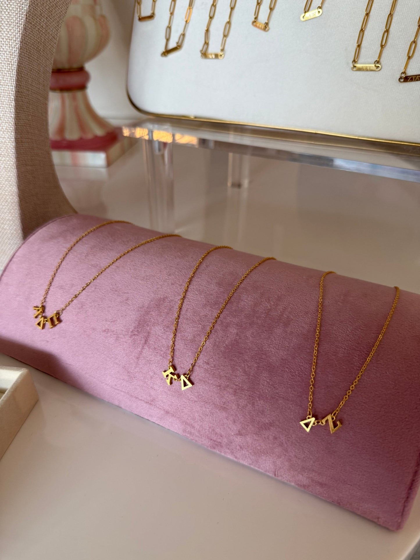 Gold Sorority Necklace - Cola Stacks -
