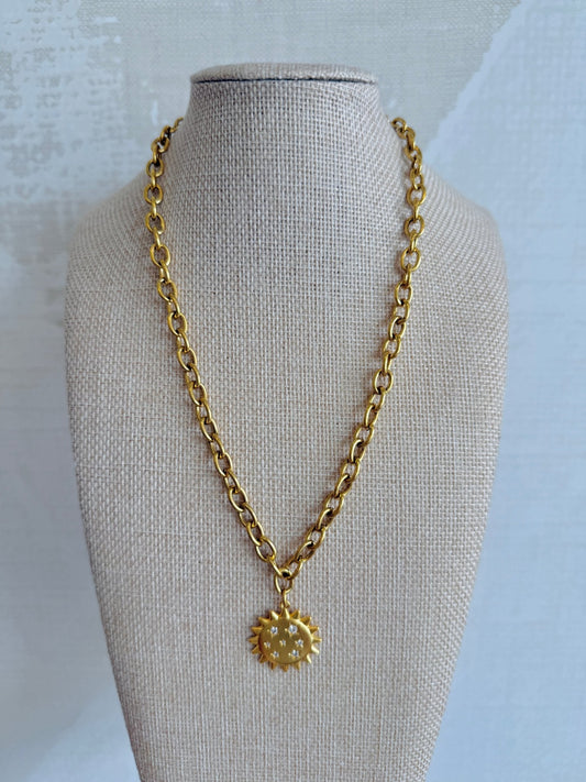 Golden Sun Necklace - Cola Stacks -