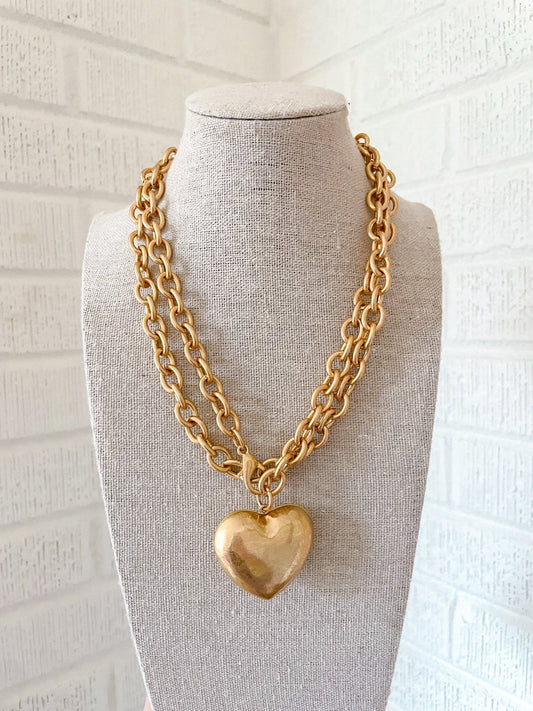 Greenwich Heart Necklace - Cola Stacks -