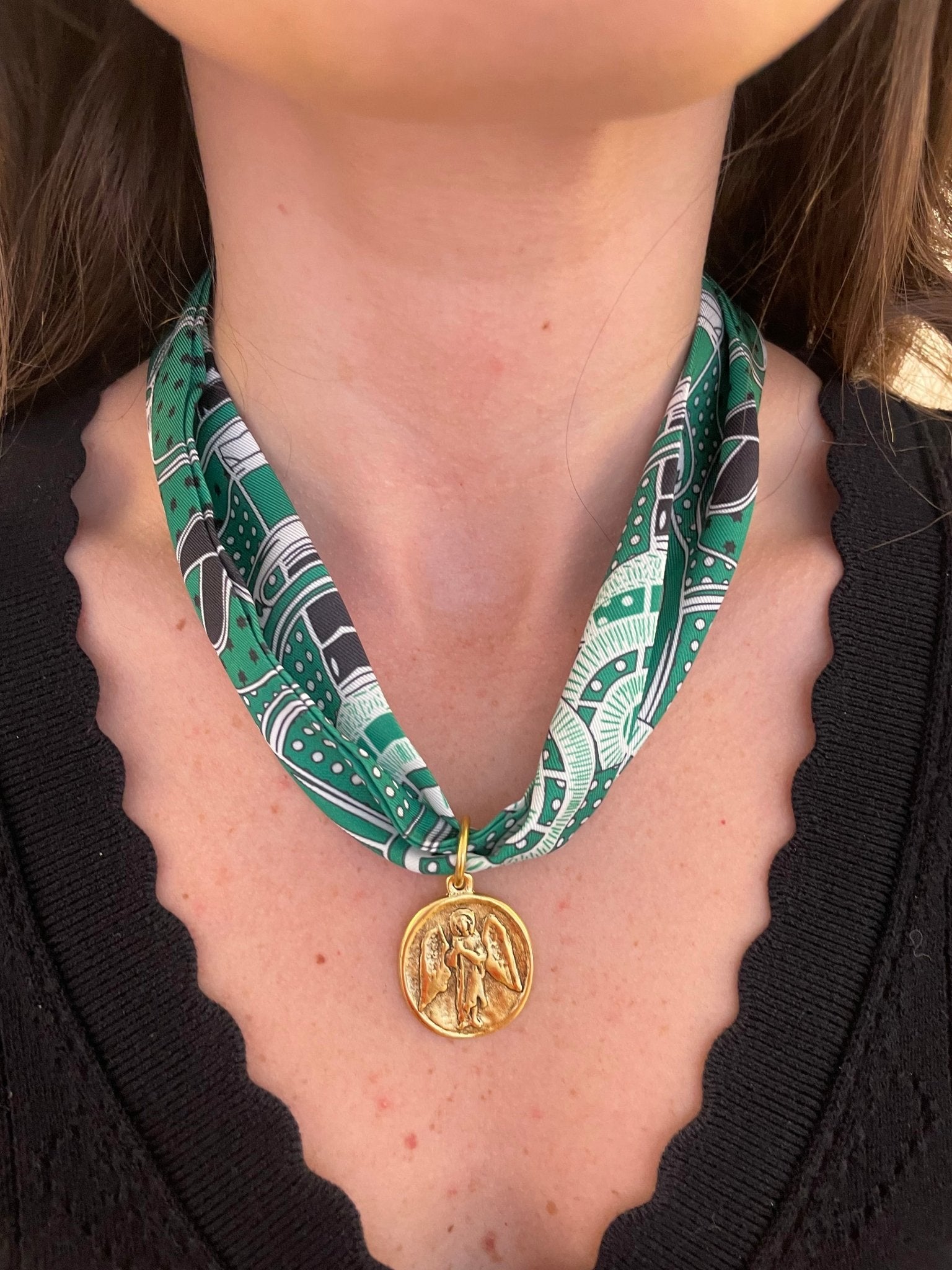 Guardian Angel Scarf Necklace - Cola Stacks -