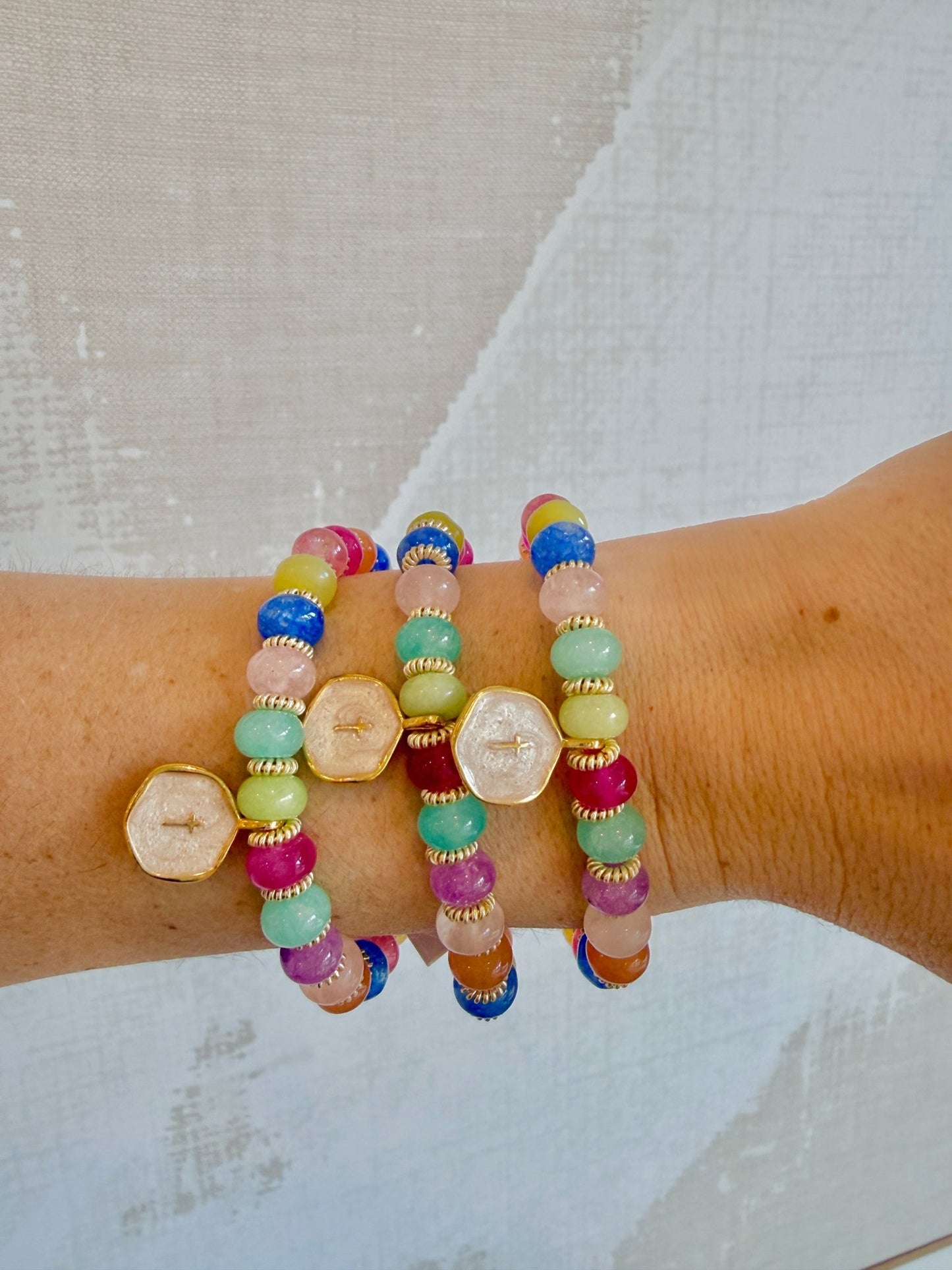 Happy Cross Bracelet - Cola Stacks -