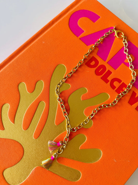 Happy Tassel Necklace - Cola Stacks -