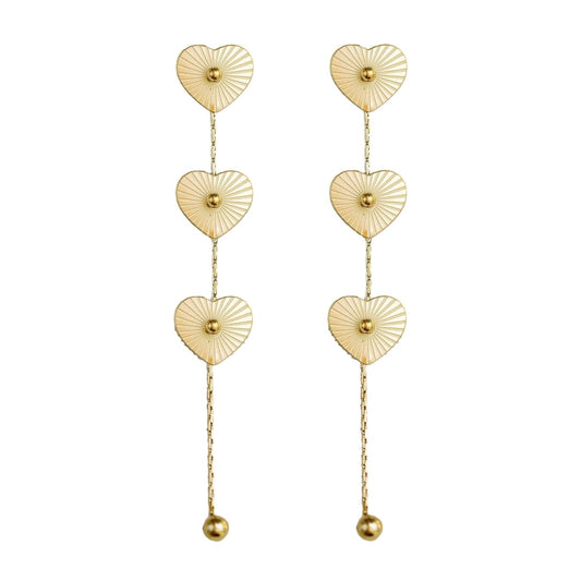 Heart Duster Earrings - Cola Stacks -