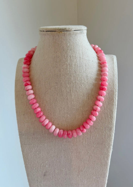 Knotted Pink Necklace - Cola Stacks -