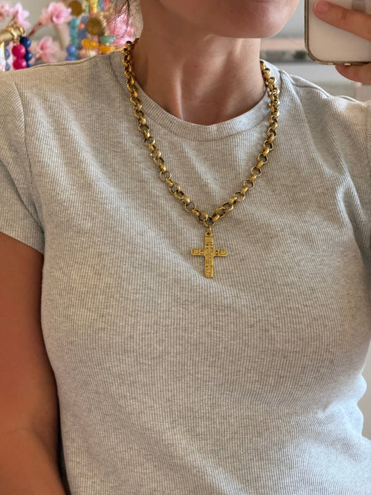 Lana Cross Necklace - Cola Stacks -