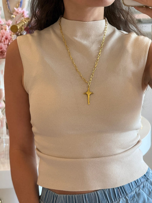 Maya Cross Necklace - Cola Stacks -