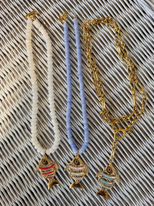 Nellie Fish Necklace - Cola Stacks -