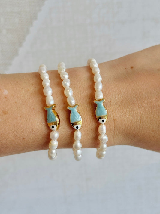 O - Fish Blue Bracelet - Cola Stacks -