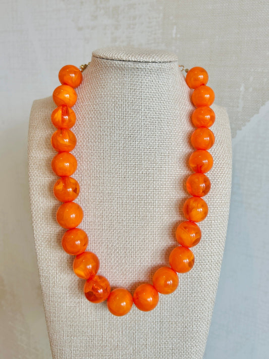 Orange Bubble Necklace - Cola Stacks -