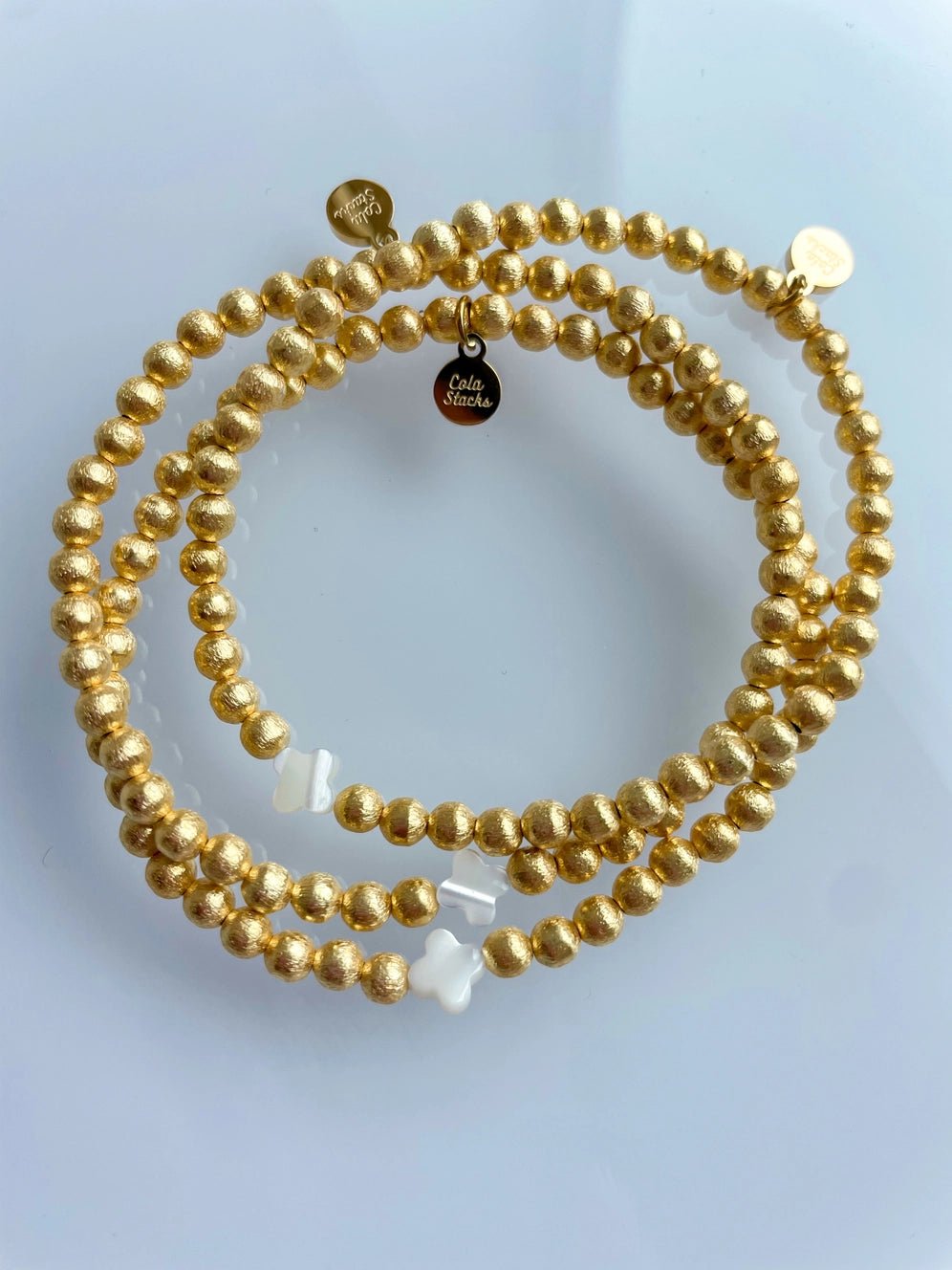Pearl Cross Bracelet - Cola Stacks -