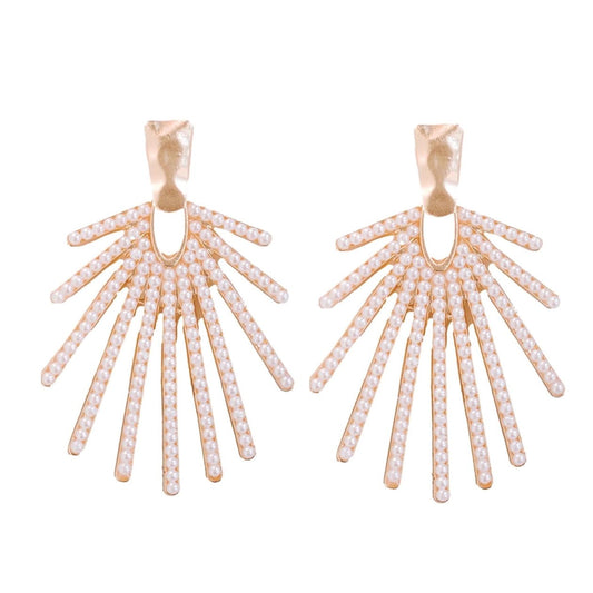 Pearl Sunburst Earrings - Cola Stacks -