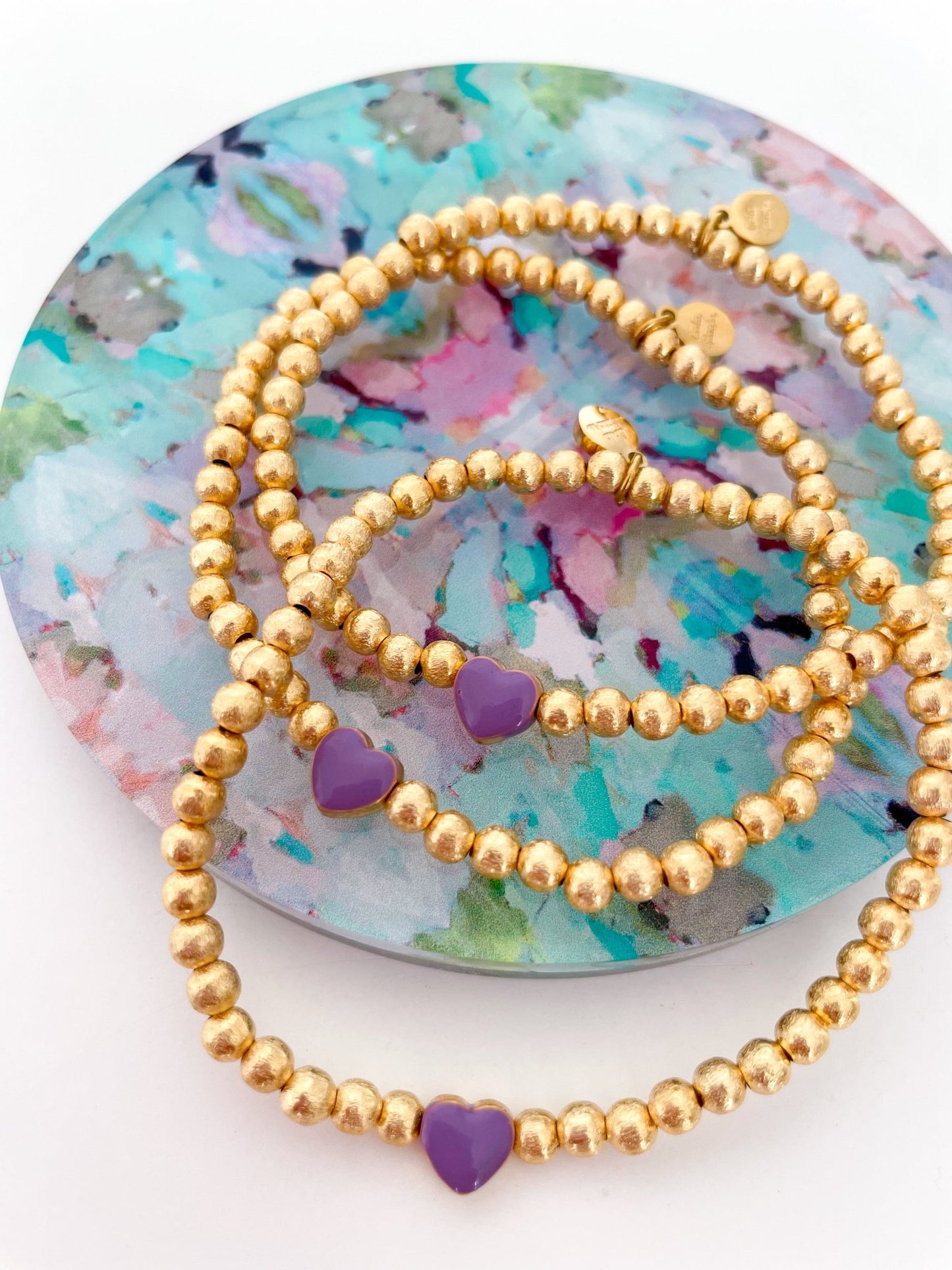 Purple Heart Bracelet - Cola Stacks -