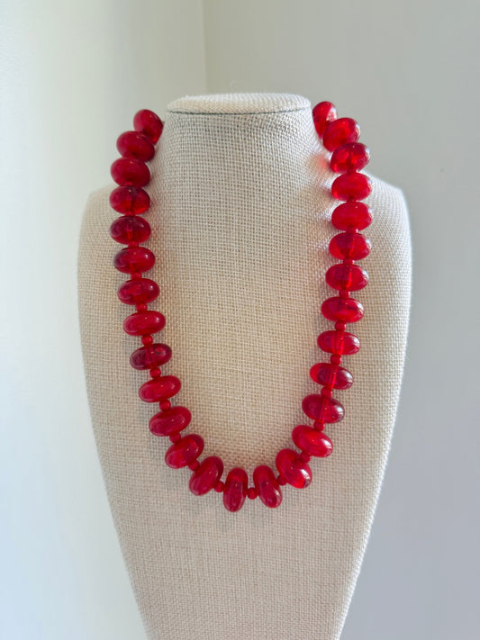 Red Bauble Necklace - Cola Stacks -