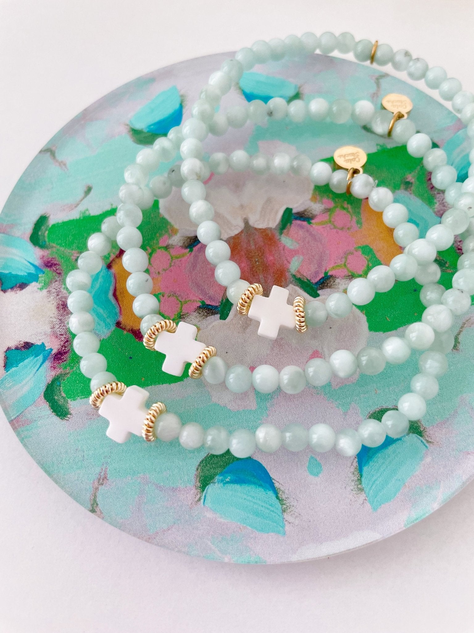 Sandy Cross Bracelet - Cola Stacks -