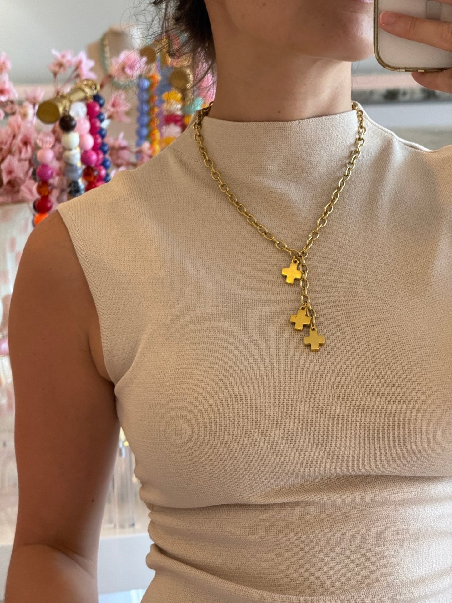 Shiloh Cross Necklace - Cola Stacks -