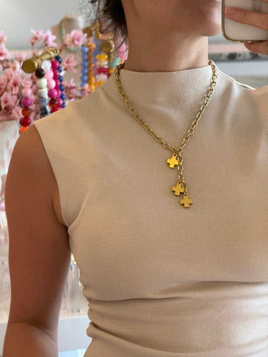Shiloh Cross Necklace - Cola Stacks -