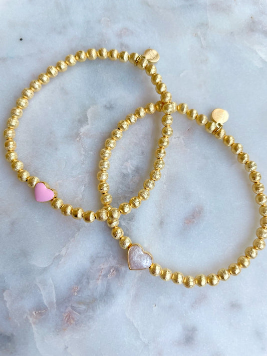 Simple Heart Bracelet - Cola Stacks -