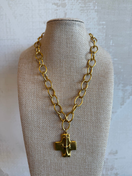 Sunday Cross Necklace - Cola Stacks -
