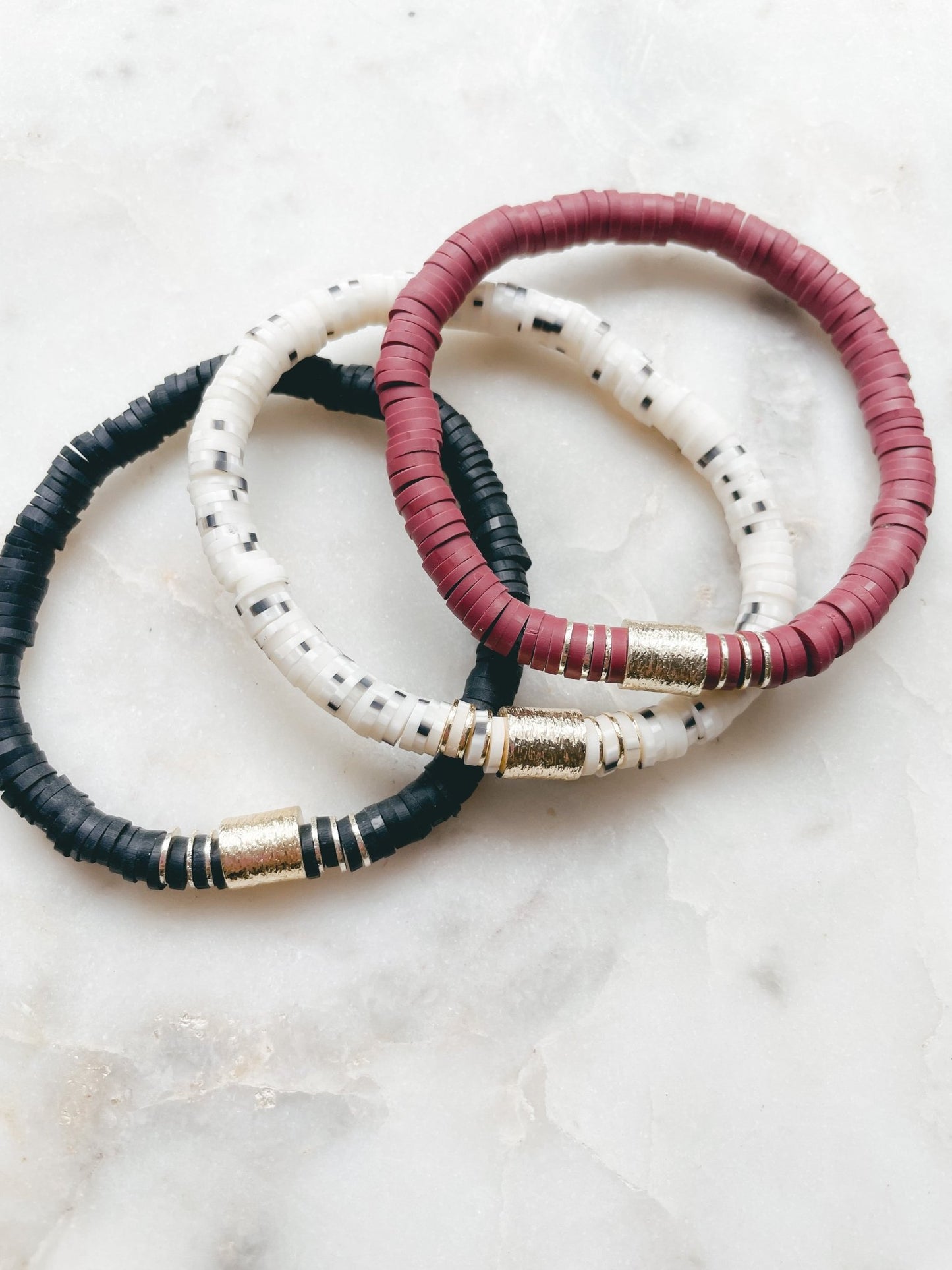 USC Heishi Bracelet - Cola Stacks -