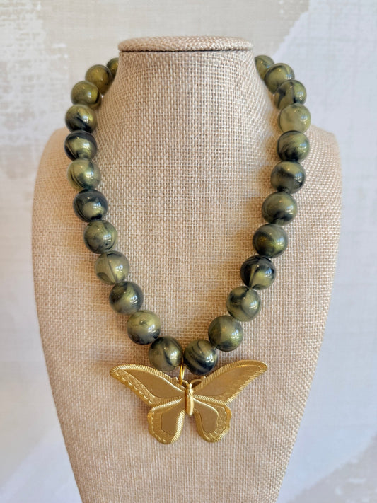 Wilder Butterfly Necklace - Cola Stacks -