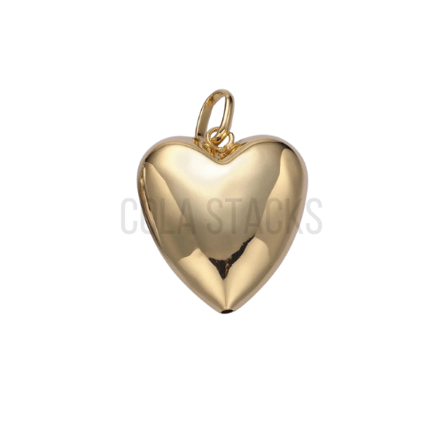 XL Puffy Heart Charm - Cola Stacks -