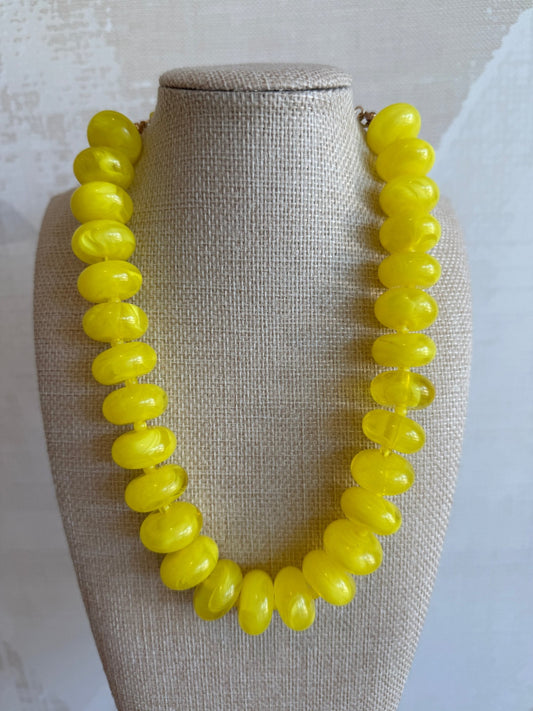 Yellow Bauble Necklace - Cola Stacks -