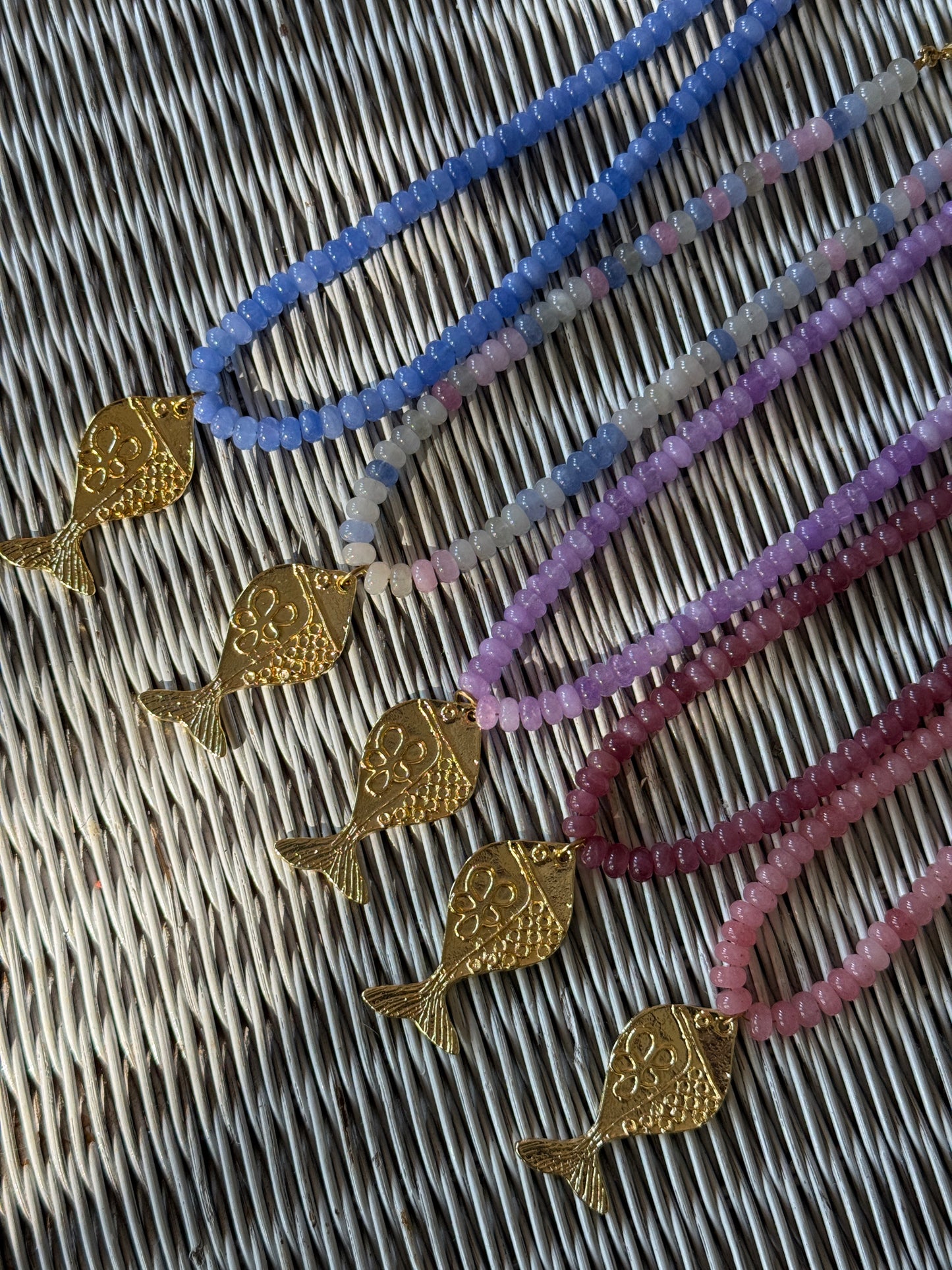 Gemstone Fish Necklace