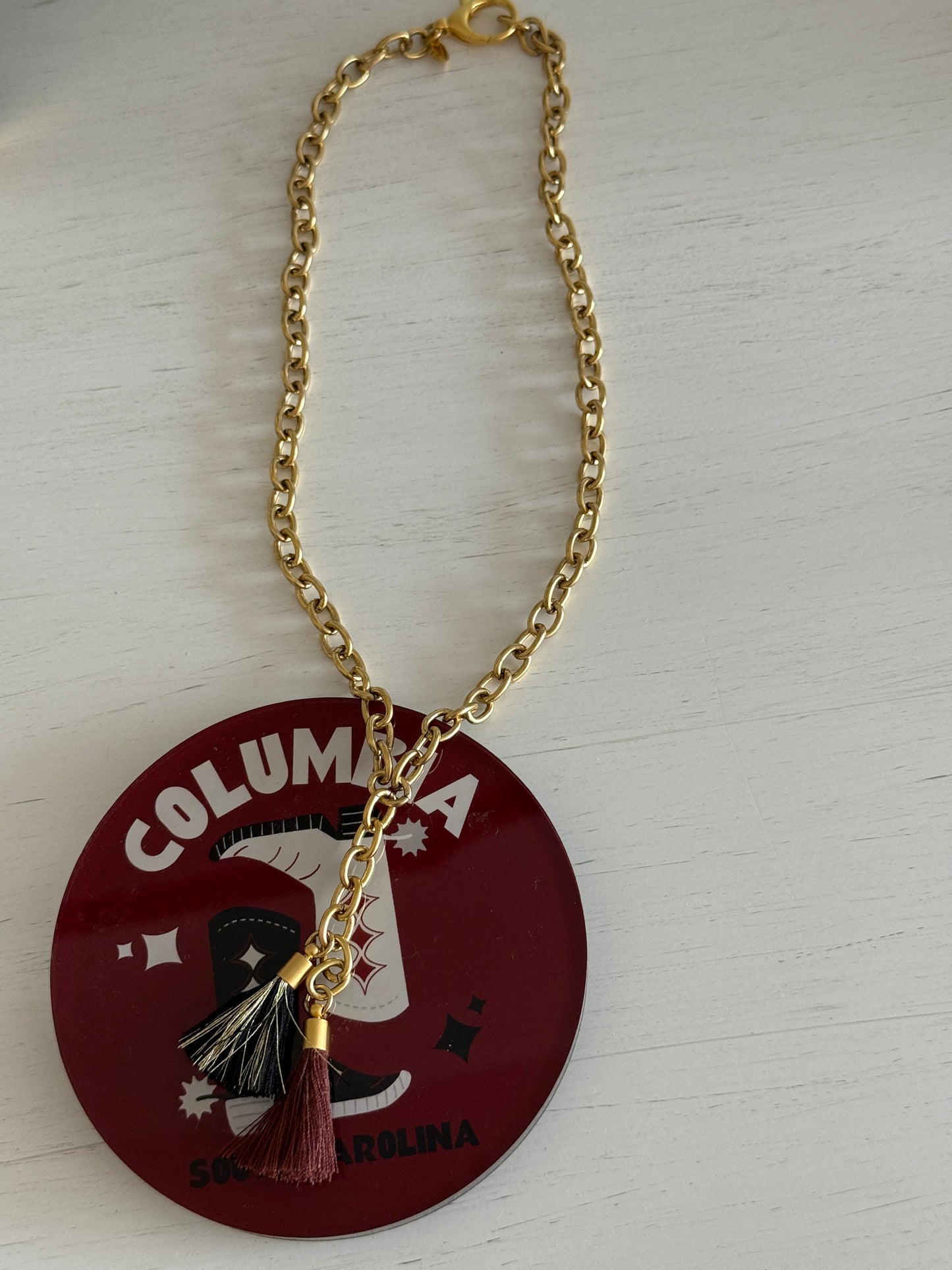 Gamecock Tassel Necklace
