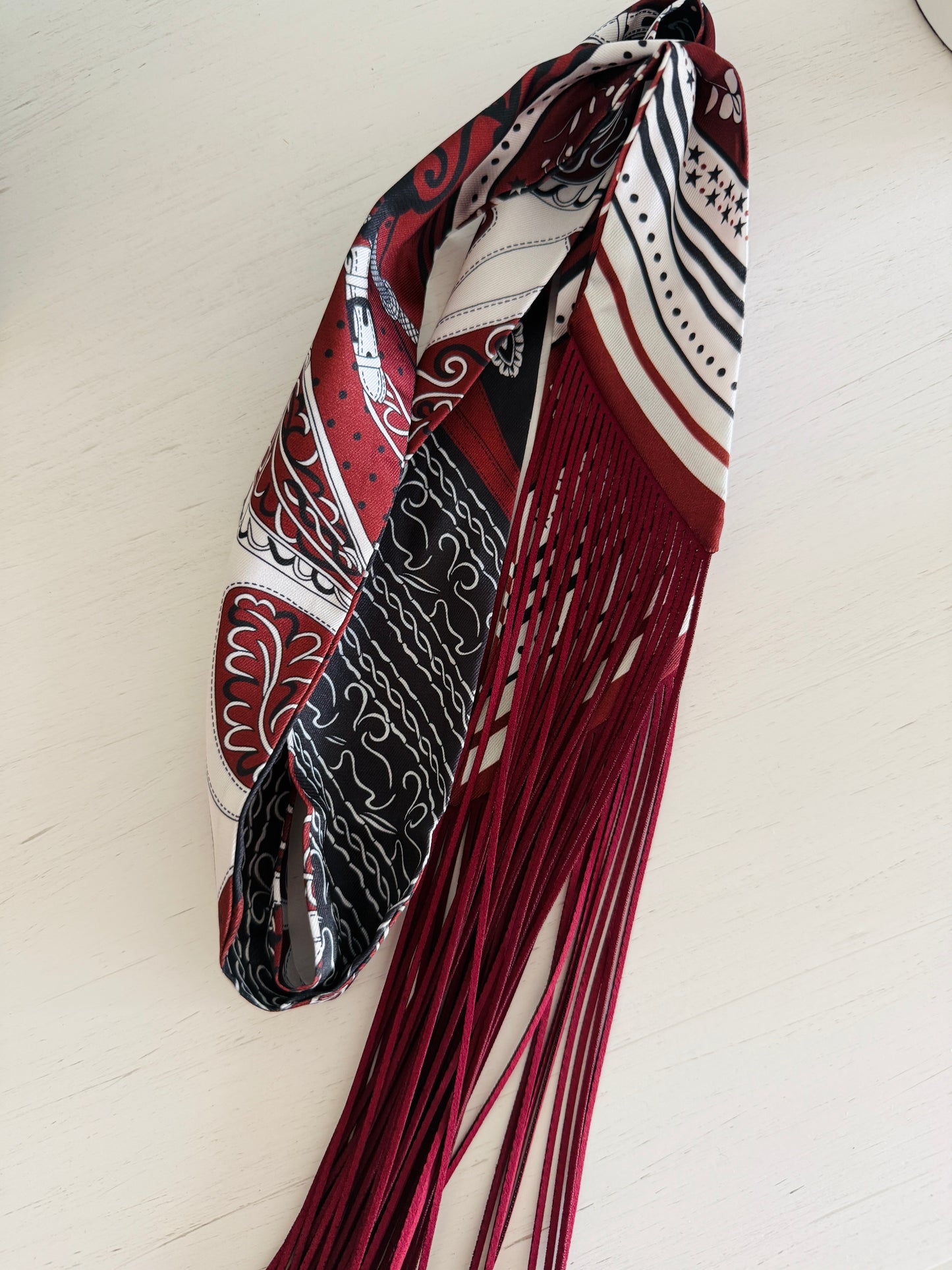 Garnet & Black Fringe Scarf
