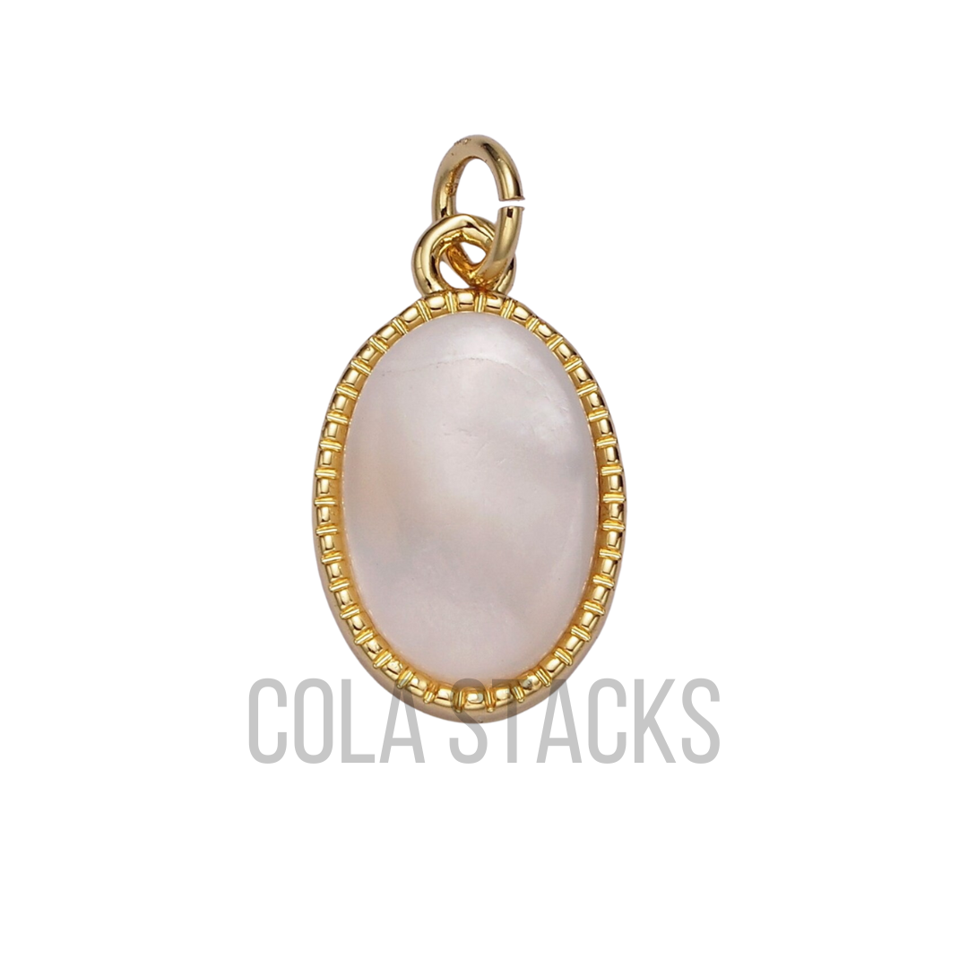 Oval Pearl Charm