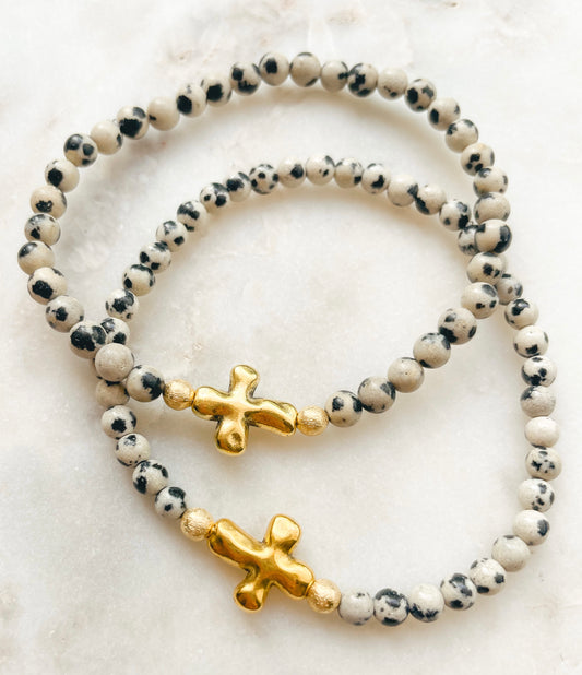 Dalmatian Cross Bracelet