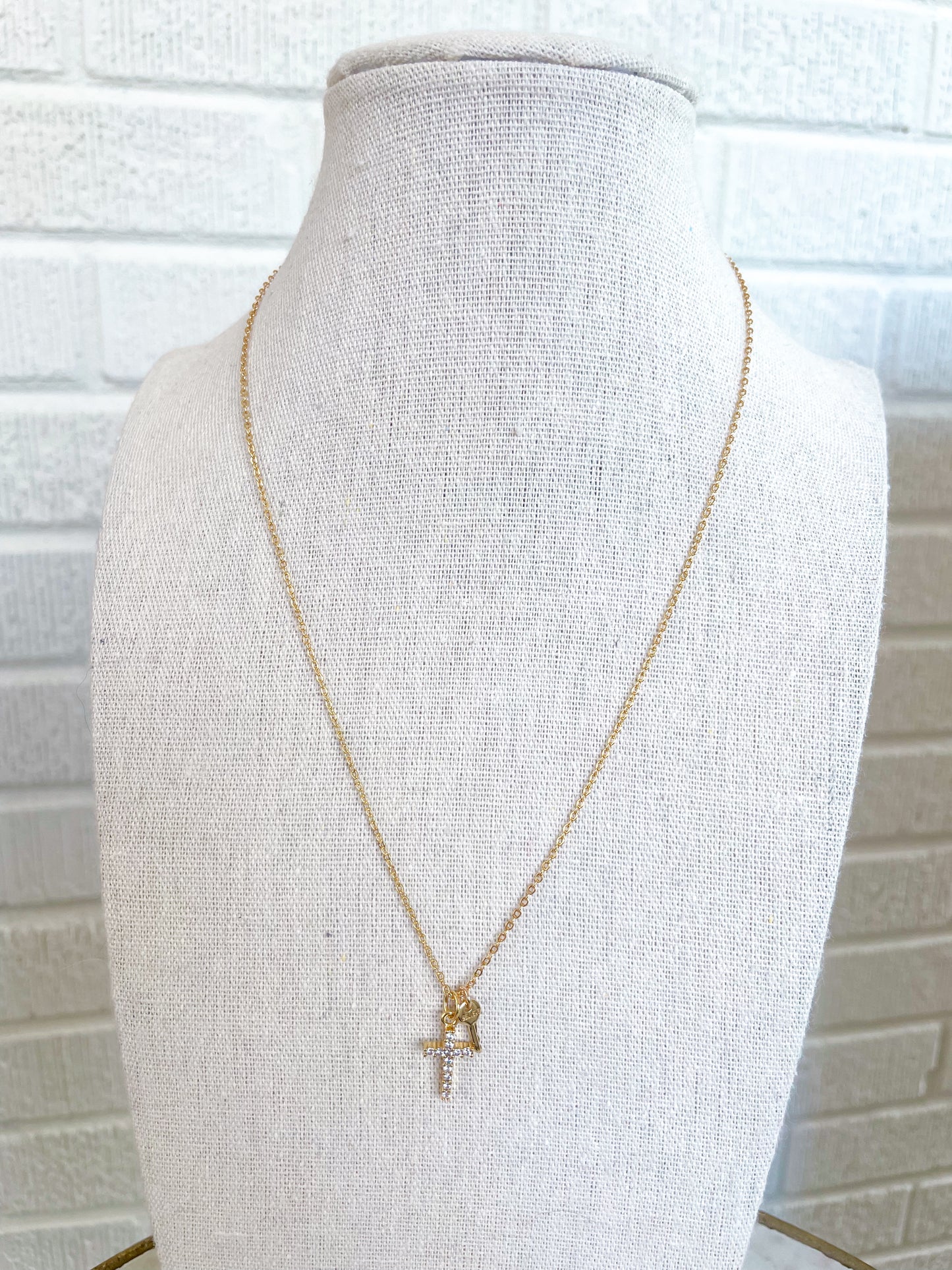 Pave Believe Cross Necklace