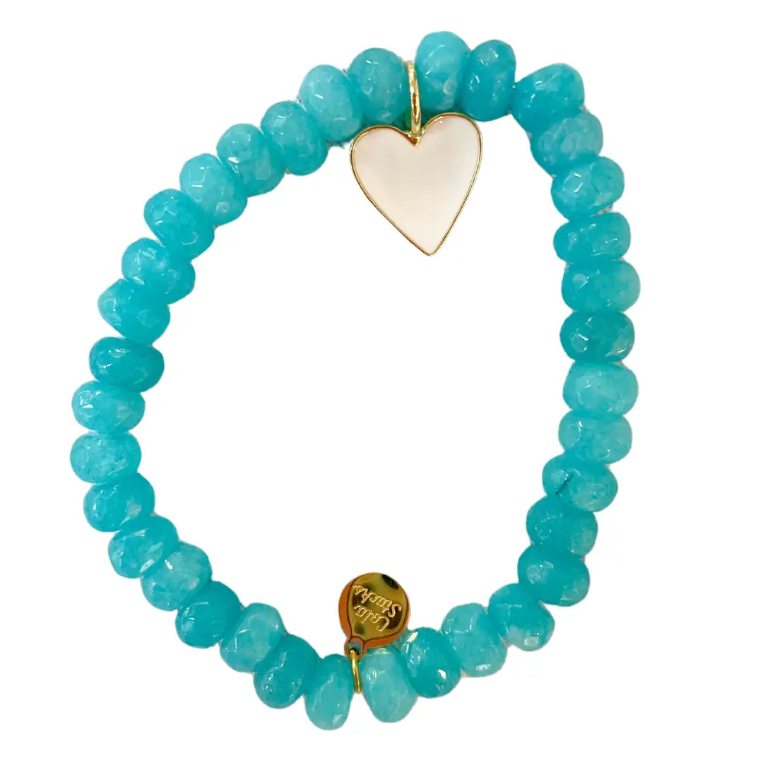 Bright Blue Heart Bracelet